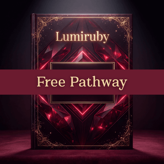 Book titled 'Free Pathway' by Lumiruby with a dark and luxurious design.