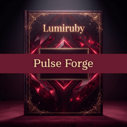 Book titled 'Pulse Forge' by Lumiruby with a dark and luxurious design.