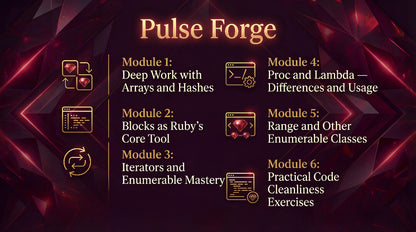 Pulse Forge module list with icons on a dark background