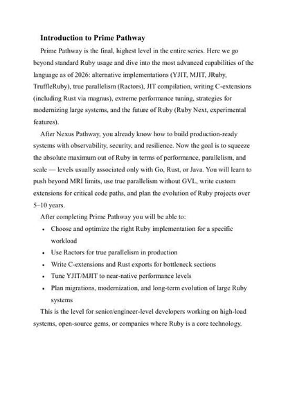 Text document introducing 'Prime Pathway' in the context of Ruby development.