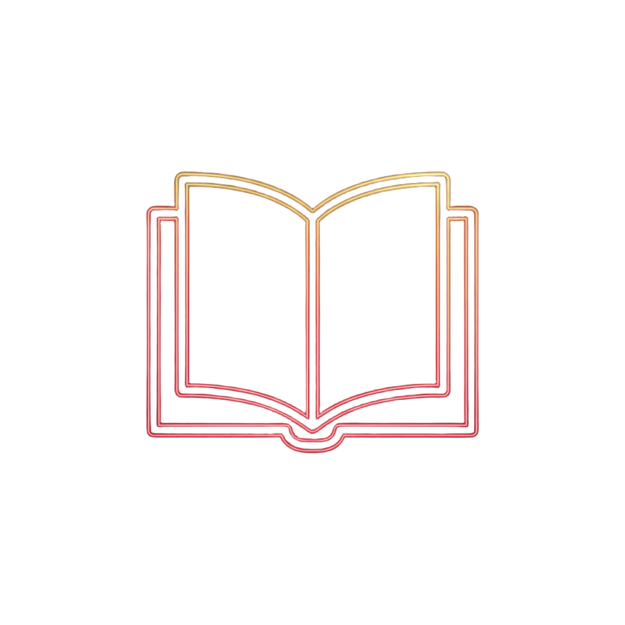 Outline of an open book on a green background